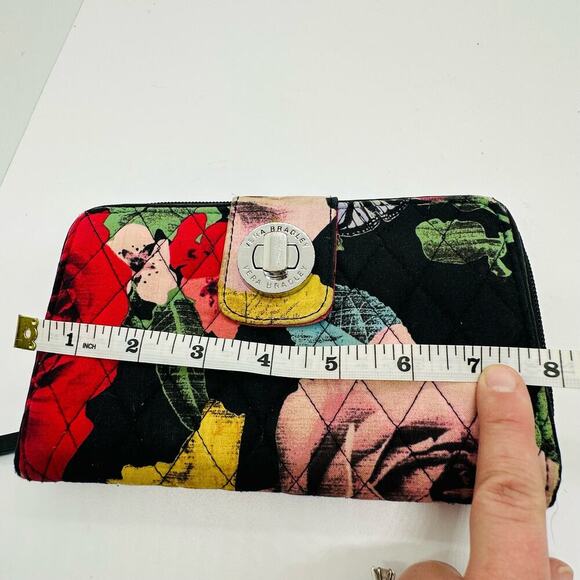 Vera Bradley Women's Floral Print Turnlock Havana Rosie Wallet - Picture 7 of 9